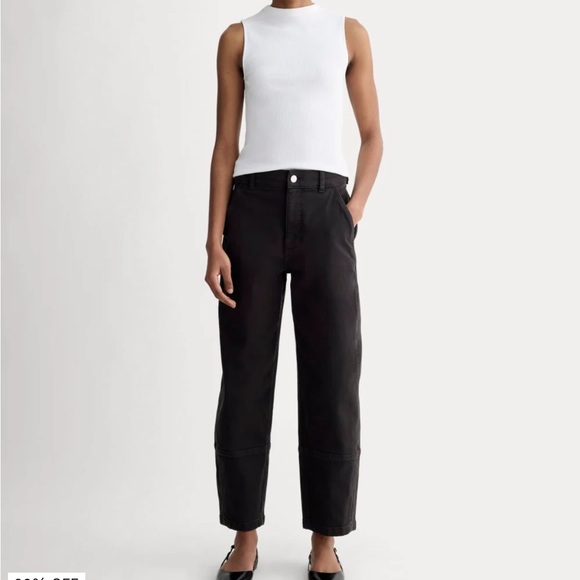 Everlane Denim - Everlane Women’s Black Cotton  Barrel Wide Leg Baggy Jeans 2